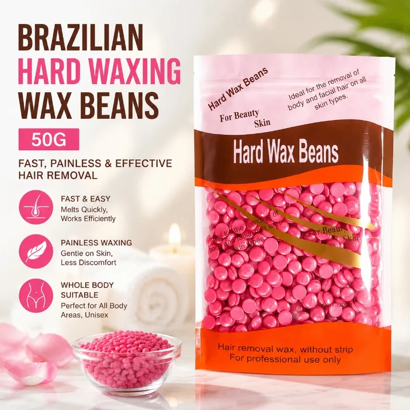 100g Solid Hard Wax Beans Depilatory Wax Pellets Hair Removal Hot Wax Beads for Full Body Armpit Bikini Leg Facial Skin Gentle