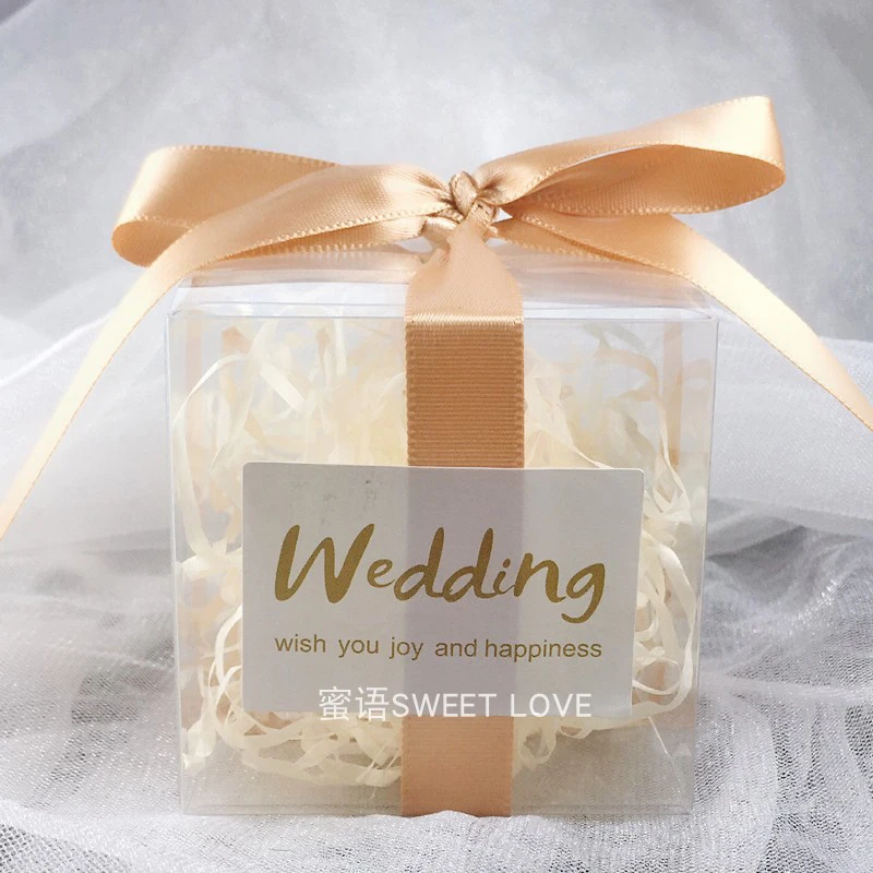 

50Pcs Wedding Gift Box Transparent Frosted Plastic Boxes Baby Shower Chocolate Packaging Candy Bags Party Supplies Wholesale