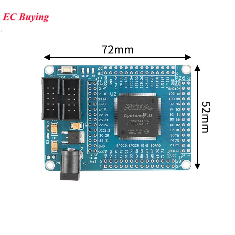 ALTERA FPGA CycloneII EP2C5T144 Minimum System Development Learning Board Module 5V EPCS4 4M Reset Switch Power Indicator