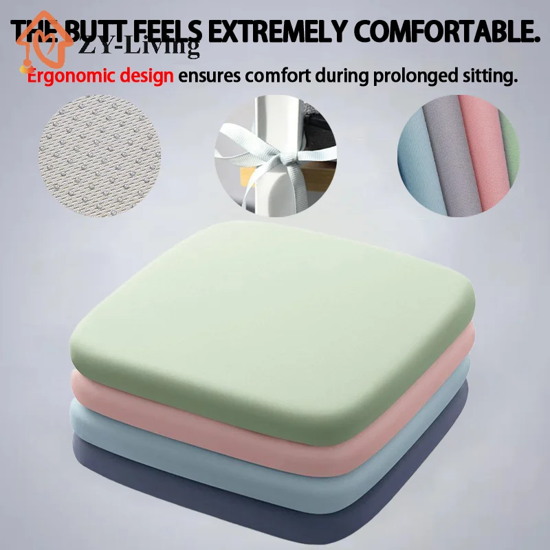1Pcs 40/45cm Thick Seat Cushion Ultra Soft Memory Foam Office Chair Pad Breathable Rebound Waist Cushion