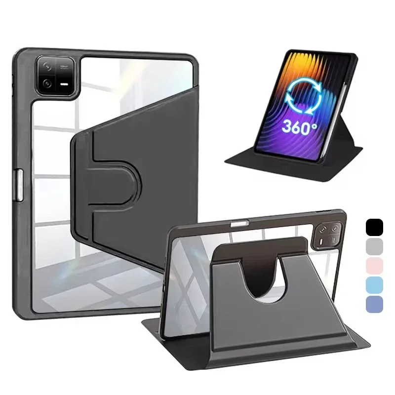 

360 ° Вращающийся защитный чехол для Xiaomi Pad 7 6 5 Pro 11 дюймов, чехол Redmi Pad 2 Pad Pro 12,1 SE с гнездом для держателя карандаша