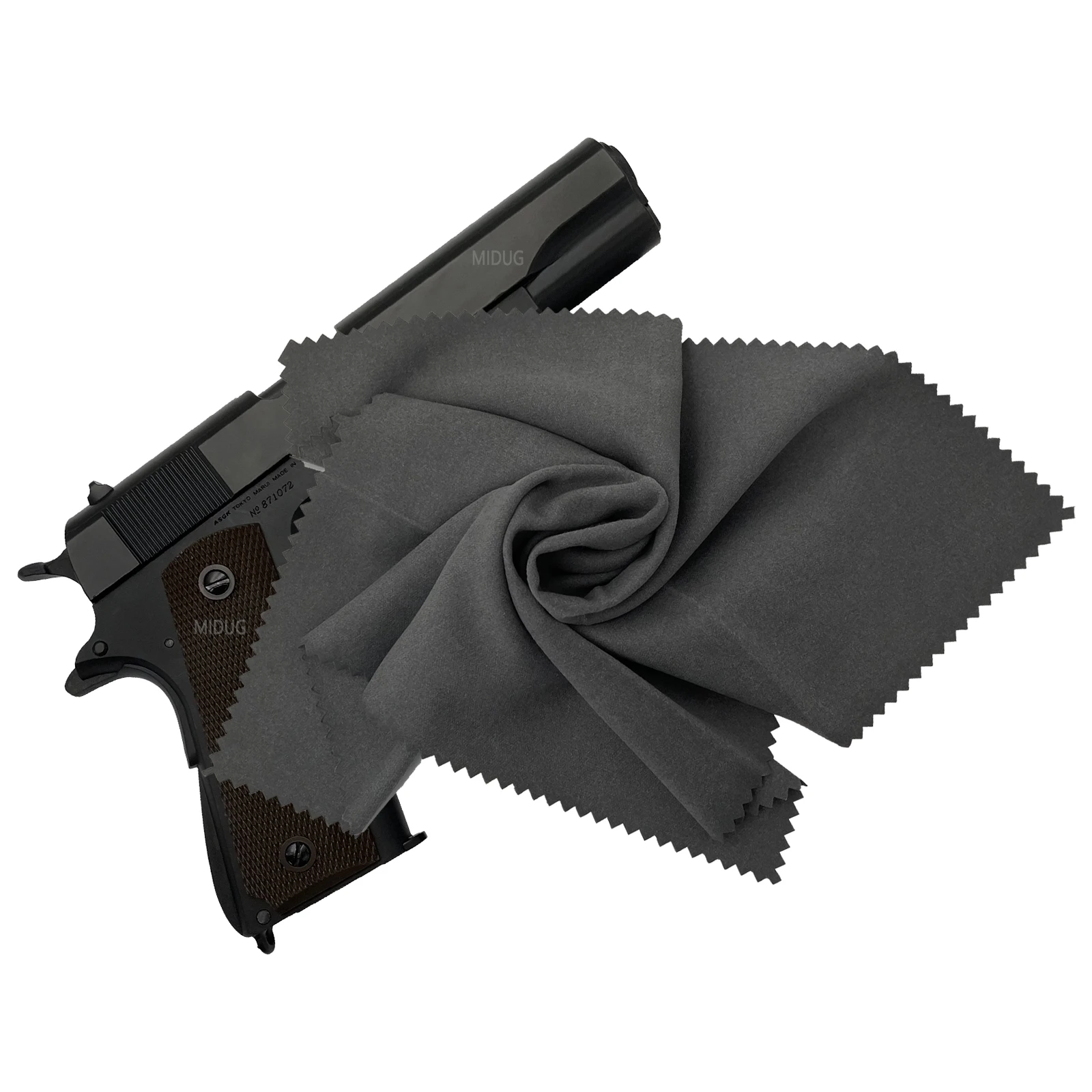 Gray Silicone Gun Cloth Gun Cleaning Wipe Lint Free Professional Polishing Rag Towel for Pistol Handgun Hardware 12