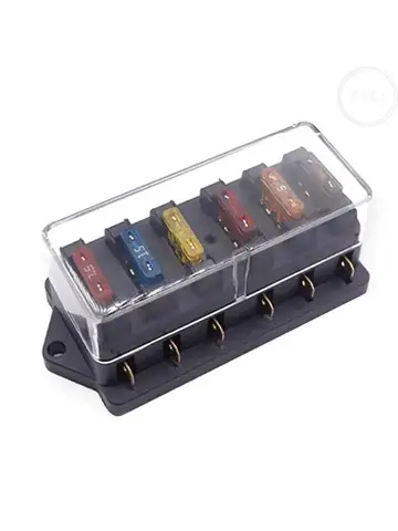 12V / 24V 오토바이 전자 자전거 5A 10A 15A 20A 25A 30A 퓨즈 6 웨이 자동차 회로 표준 블레이드 퓨즈 박스 블록 홀더 퓨즈