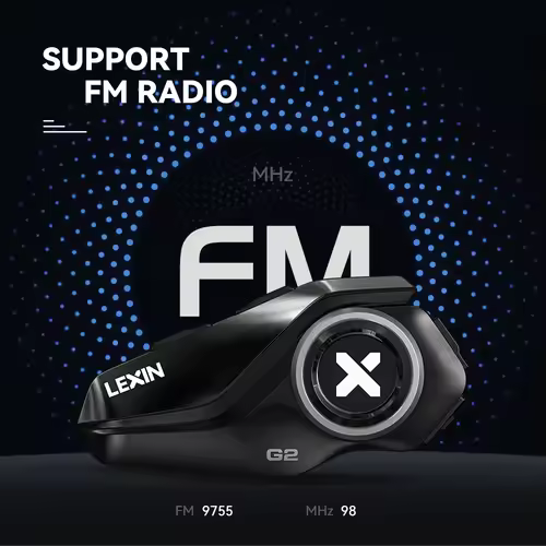 Lexin G2P Motorcycle Intercom Helmet Bluetooth Headsets,Handsfree Communicator Up to 6 Riders Interphone with FM Radio - Image 4