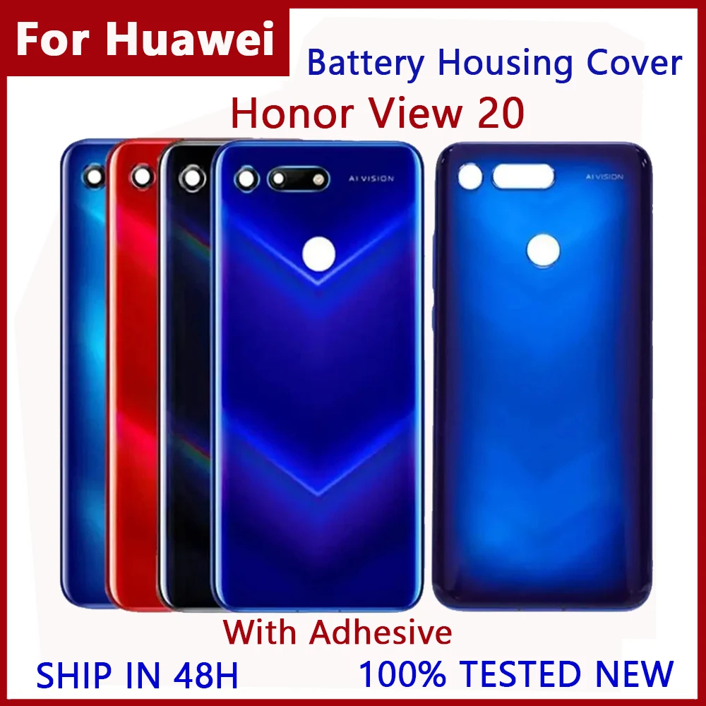 

Battery Cover For Huawei Honor V20 View 20 Back Battery Cover Rear Door Panel Housing Case Replacement with Camera lens