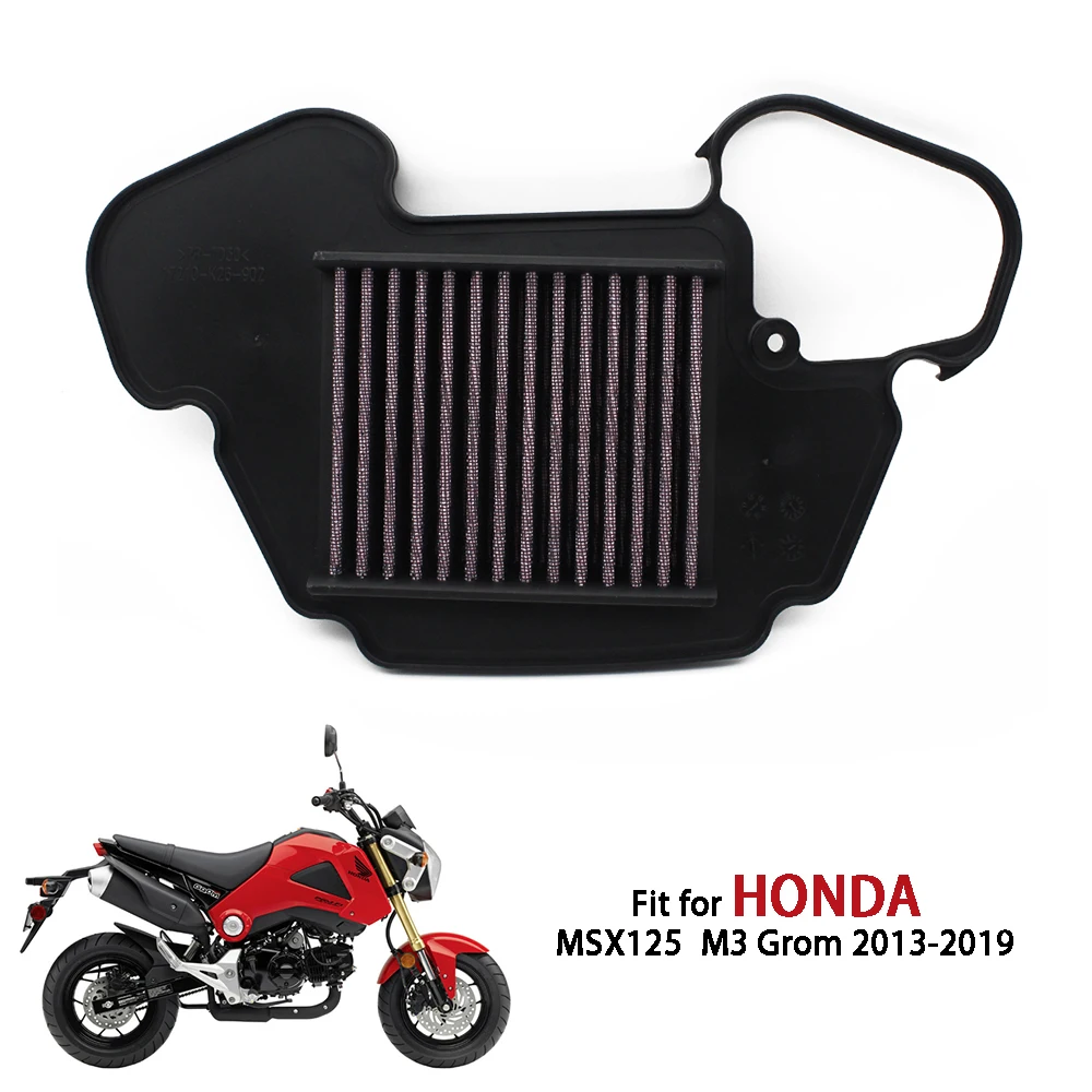 Motorcycle Air Intake Filter Cleaner Element Spare Parts Easy to Use Easy to Clean Replaces for Honda Msx125 Grom 2013 2019