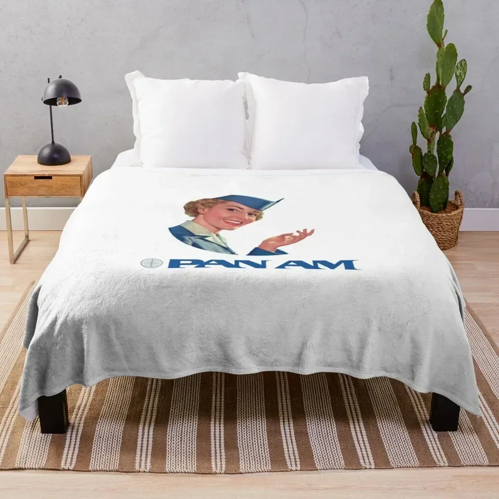 

PAN AM AIRLINES - VINTAGE - VINTAGE STYLE - LOGO PAN AM Throw Blanket Nap Summer Blankets