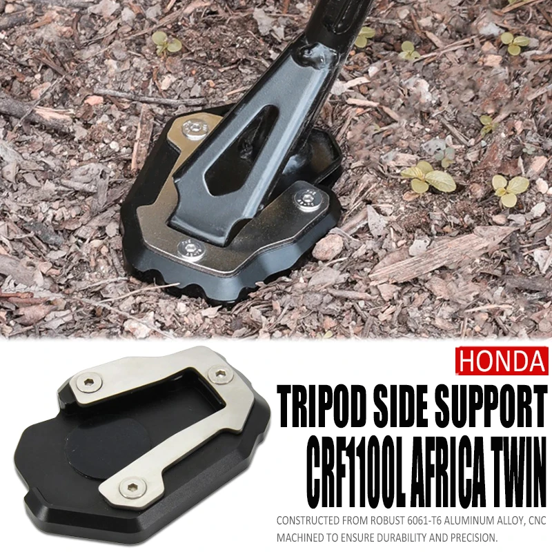 

2020-2021 2021 New For Honda Motorcycle Kickstand Foot Side Stand Extension Pad Support Plate CRF1100L CRF 1100 L L4 2020
