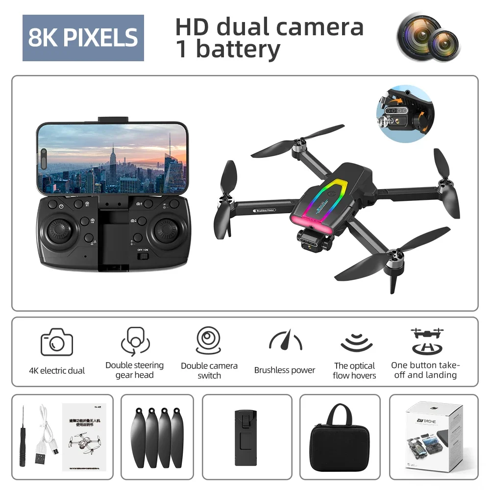 F199 Drone Professionele 8K Dual Camera Obstakel vermijden Optische Stroom Positionering Borstelloze RC Geschenken 2024 Nieuwe