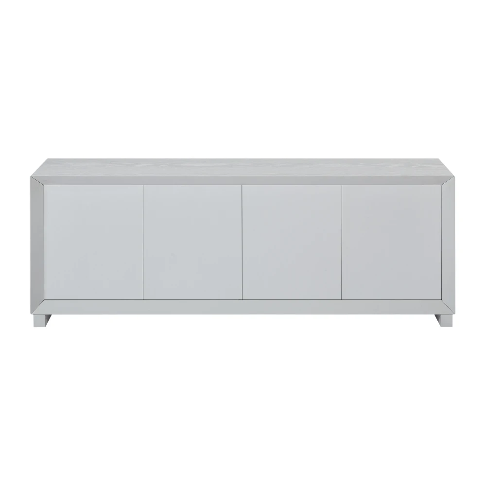 Armário de armazenamento aparador para sala de estar TV Stand, estilo moderno, cozinha, quarto, entrada branco