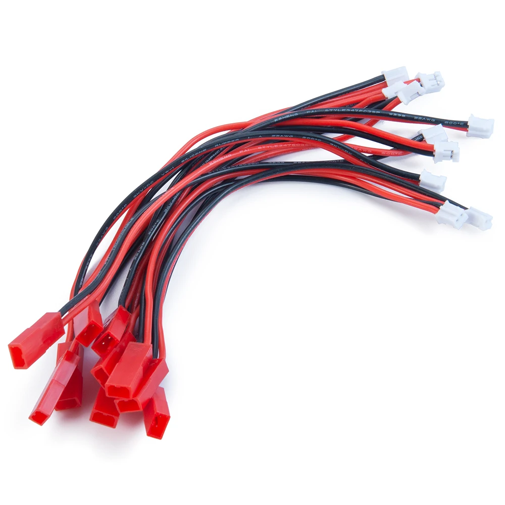 AXSPEED PH2.0 2Pin Connector Soft Silicone Cable Wire JST Female to PH2.0 Male for 1/24 Axial SCX24 RC Micro Crawler Car