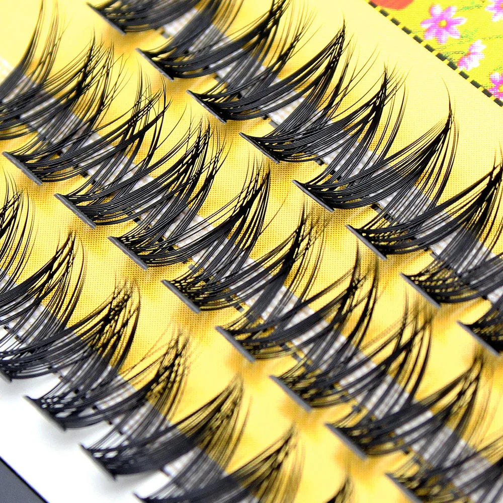 V Shape Phoenix Tail Eyelashes Mega DD Volume 20D/30D Soft Mink Cluster Individual Makeup Silk Lashes Extension Faux Cilias