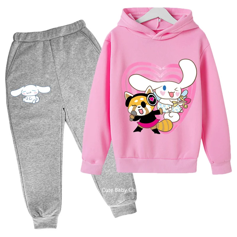 Children's Spring and Autumn hoodie set New girl heart Cinnamoroll suit Kawaii Birthday gift Boy Girl Student 4-14 years old