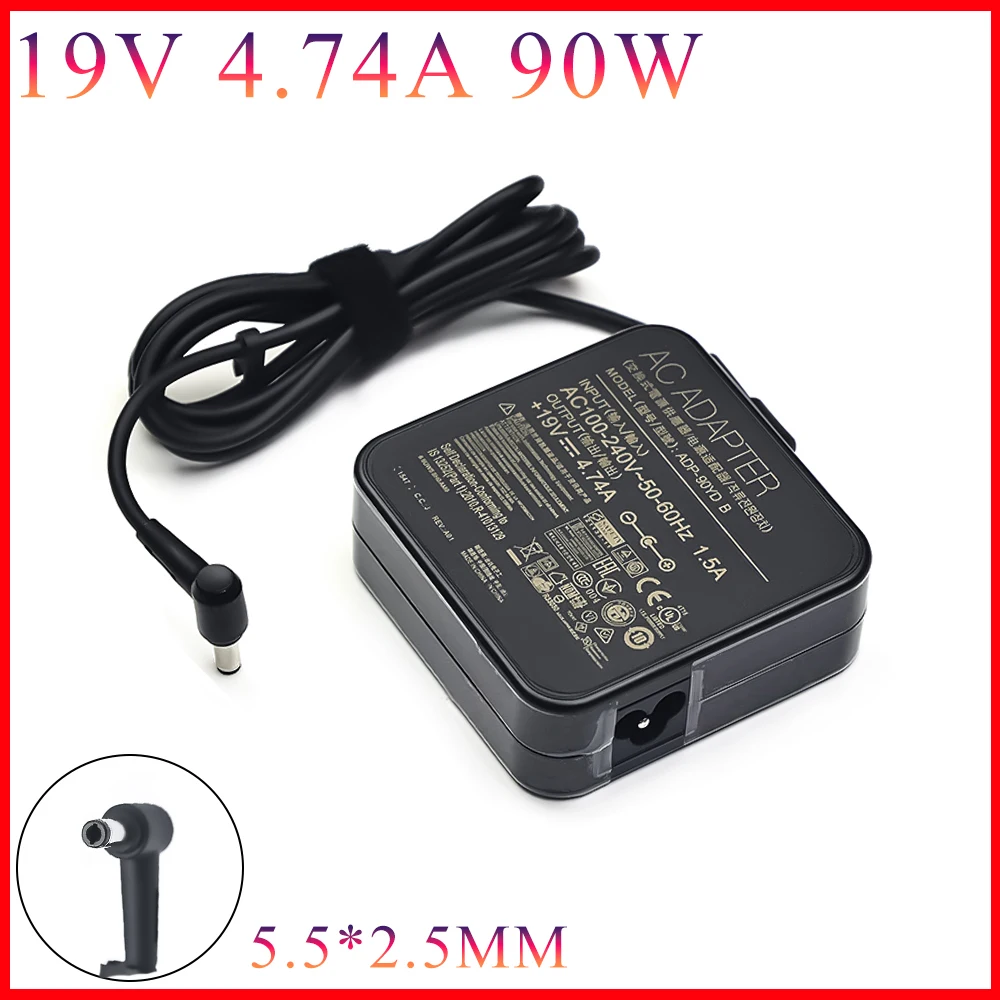 

90W 19V 4.74A 5.5*2.5mm AC Laptop Power Adapter Charger ADP-90YD B For ASUS A52F A53E A53S A53U A55A A55VD D550CA D550M D550MAV