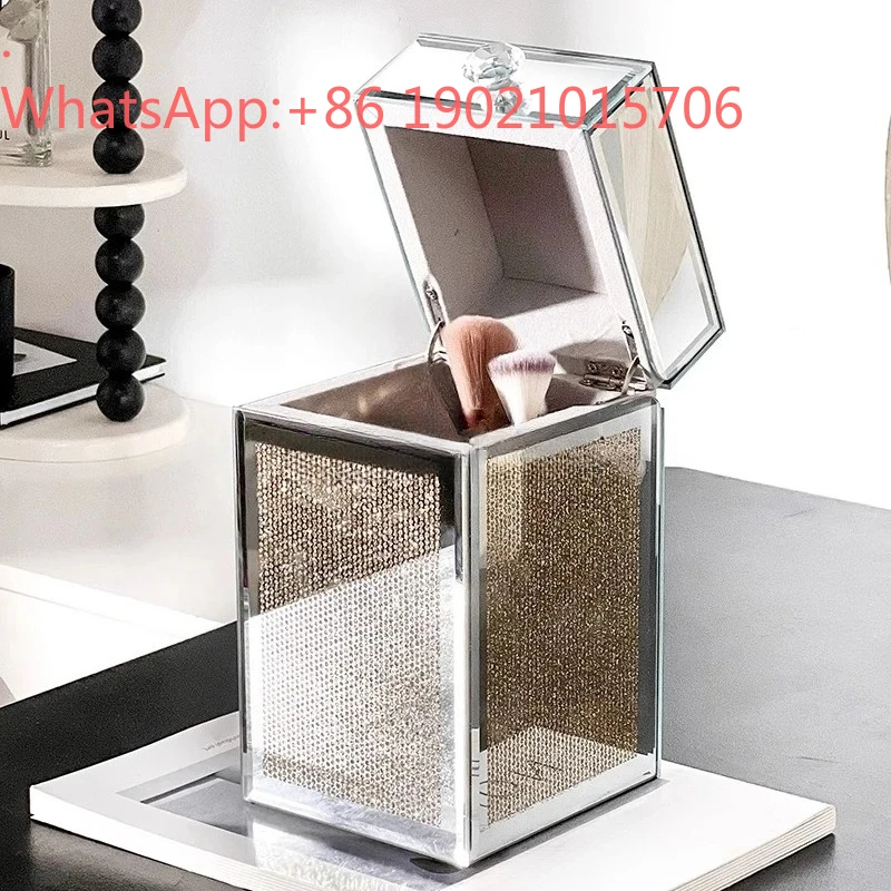 ZJH storage box, dustproof large-capacity makeup brush storage cartridge, high-value lipstick, eyebrow  brush bucket, dresser.