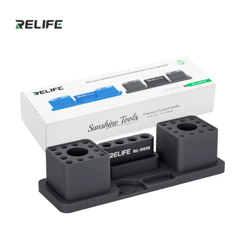 RELIFE RL-001K Silicone Multifunctional Combination Storage Box High Temperature Resistant Tweezers Screwdriver Storage Rack