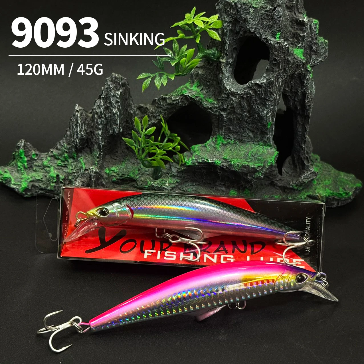 

45g 120mm Heavyweight Sinking Minnow Fishing Lures Long Casting Artificial Bait Saltwater Trout Bass Wobblers for Pike Supplies