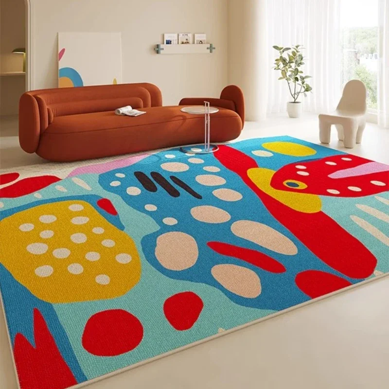 Colorful Living Room Carpet Light Luxury High-end Cartoon Bedroom Rug French Cream Art Style Coffee Table Floor Mats Ковер Tapis