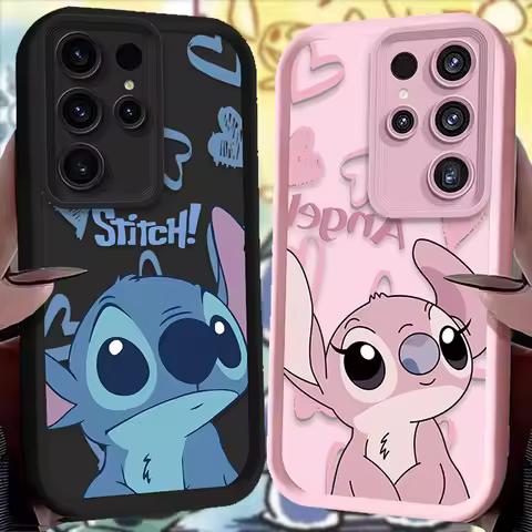 Case For Samsung Galaxy S23 S25 S24 Ultra S22 S21 Plus FE A56 A36 A26 A16 A06 A15 A25 A35 A55 5G Couple Disney Stitch Soft Cover