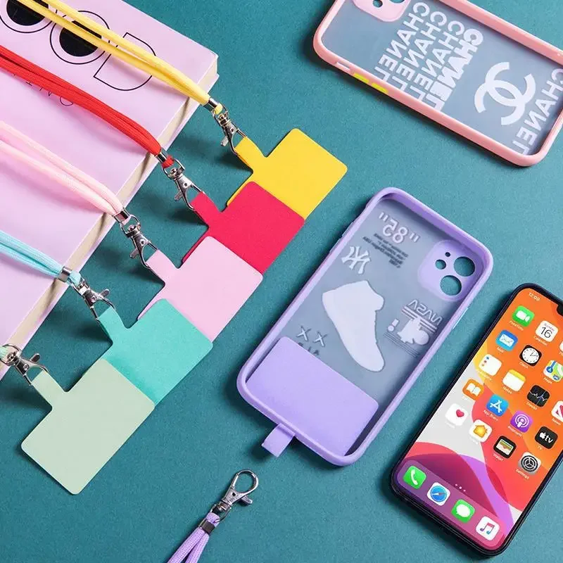 NEW Adjustable Phone Lanyard Detachable Neck Cord Lanyard Strap Carabiner Compatible Pendant with Card for Mobile Key Colors