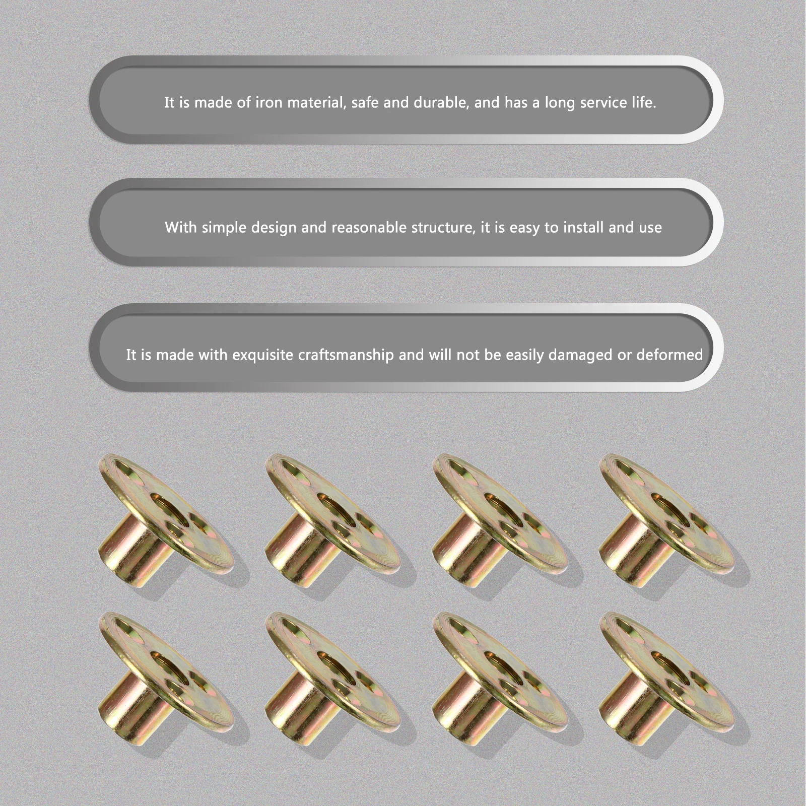 

18pcs Furniture Screw Fixing Kit Iron Round Base Three-Hole Flange Nuts For Wall Ceiling Support Hardware Fasteners Iron Nut