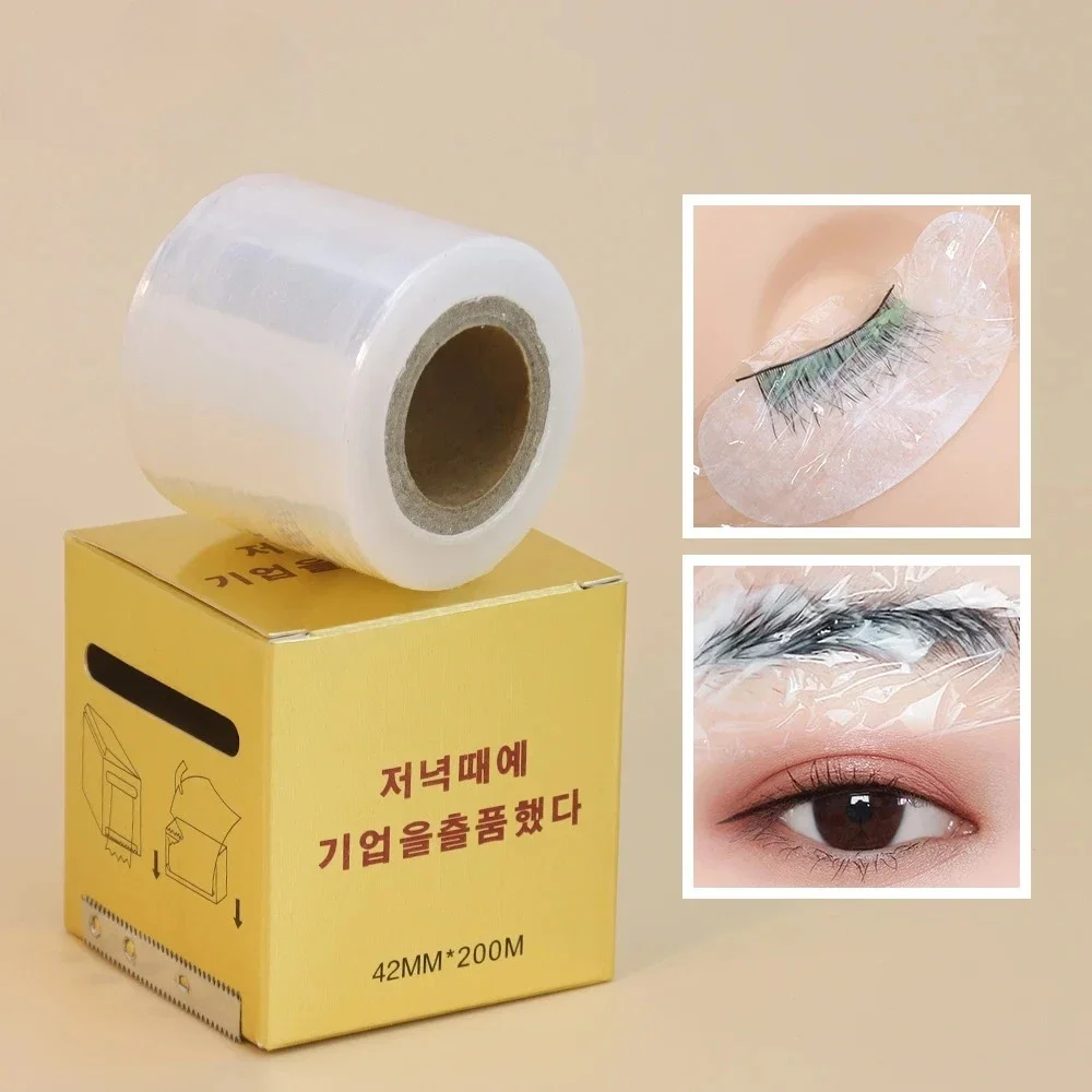 200 متر من البلاستيك التفاف العين استخدام فيلم حافظة لاش مزيل واضح المهنية الرموش الصناعية تمديد دائم