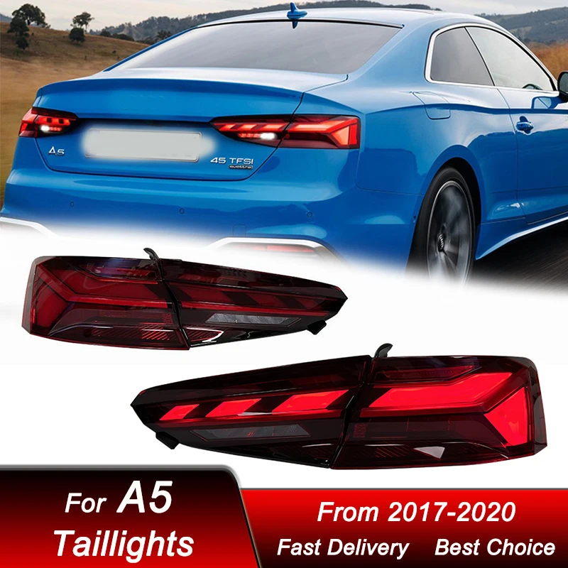 

Автомобильные задние фонари для AUDI A5 2017-2020 S5, новый стиль, анимация, задние фонари DRL, динамический сигнал поворота, фонарь тормоза, автоматическая сборка