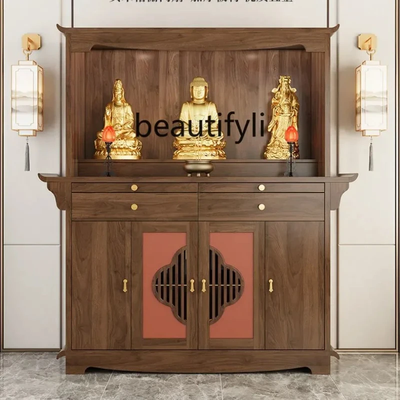 

New Chinese-style household cabinet Bodhisattva table Buddha cabinet solid wood table