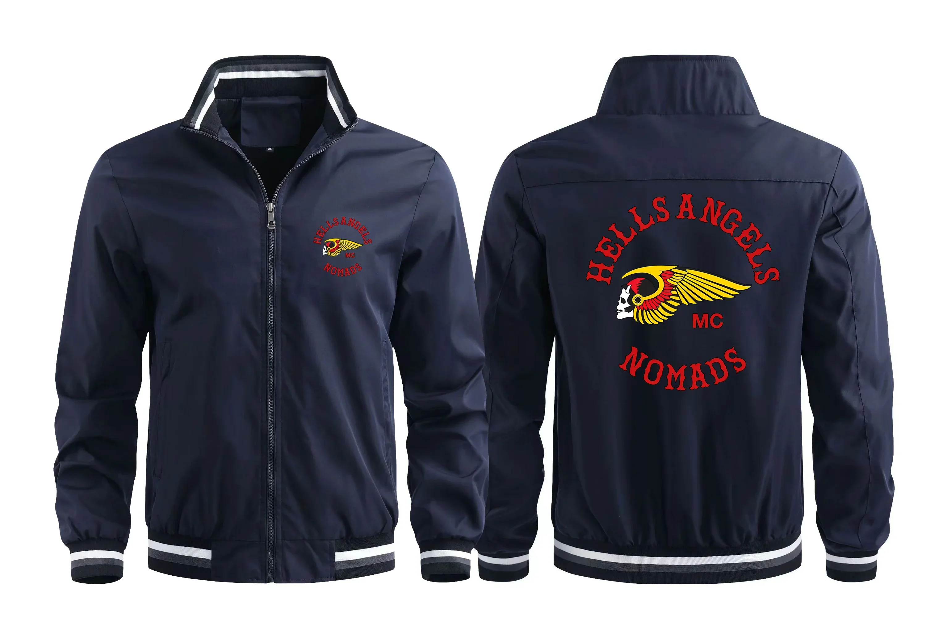 2024 Popular Men's Hells Angels Motorcycle Club Flight Jacket Texture British Style NOMADS Casual Hells Angels Club Jacket