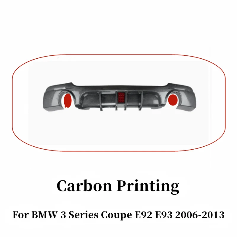 Achterbumper zwarte diffuser splitter spoiler met LED verlichting exterieur bodykit voor BMW 3 Serie Coupé E92 E93 2006-2013