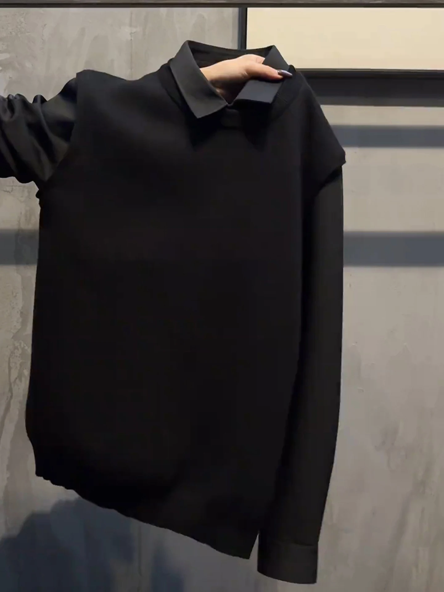 

Bla Men's Knitted Sweater Thiened Fce Inner Colion Color Splicing Luxury Base irt Warm Winter Woolen irt