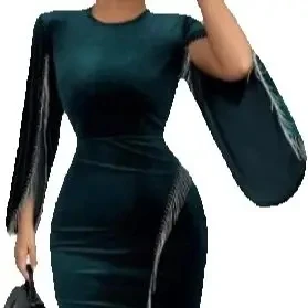 

Dresses Fashion Long Sleeve Dress for Women's Clothing Autumn Winter 2025 Temperament Women Elegant High Waist Party Dresses