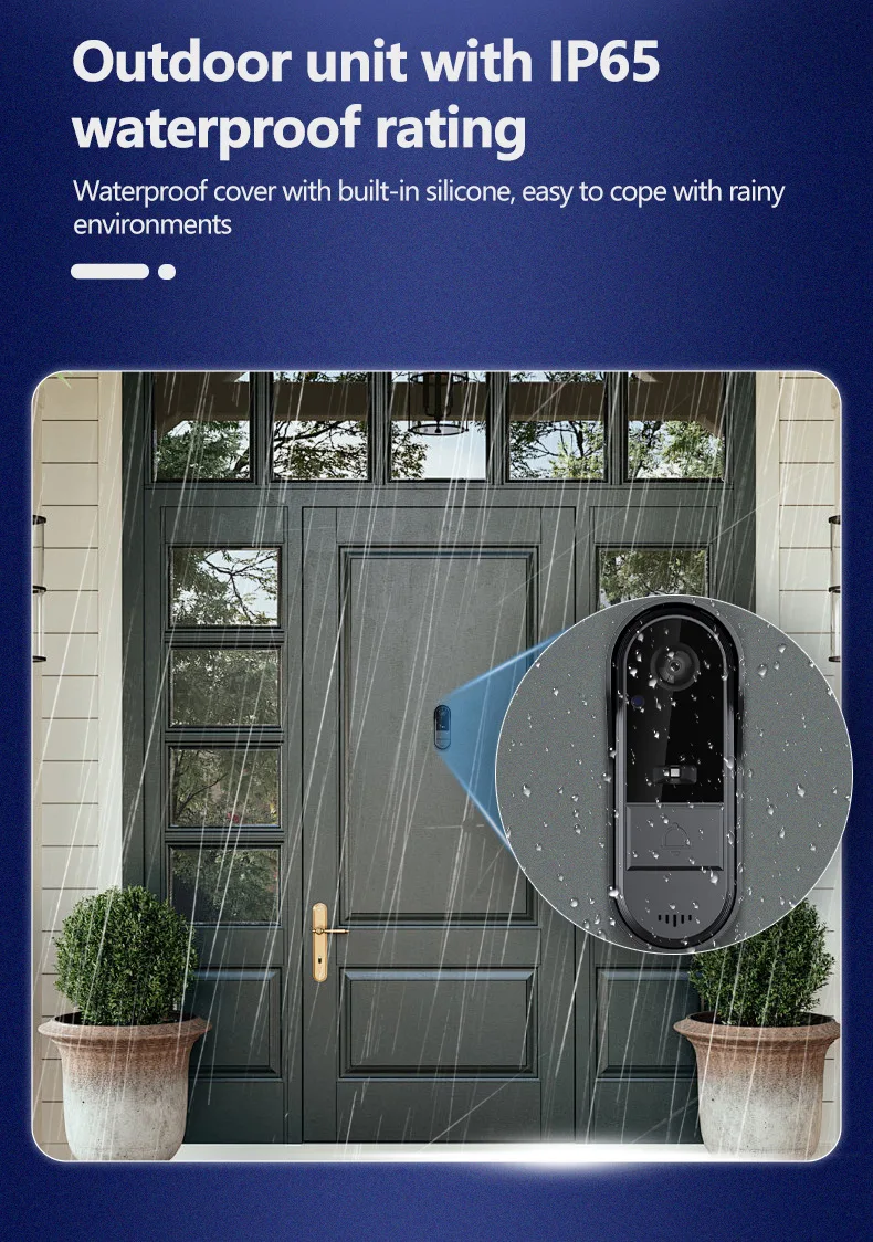 Timbre Visual inalámbrico a prueba de agua, timbre de puerta con visión nocturna IR, HD, pantalla IPS de 4,3 pulgadas, cámara de 2,4G para casa y apartamento