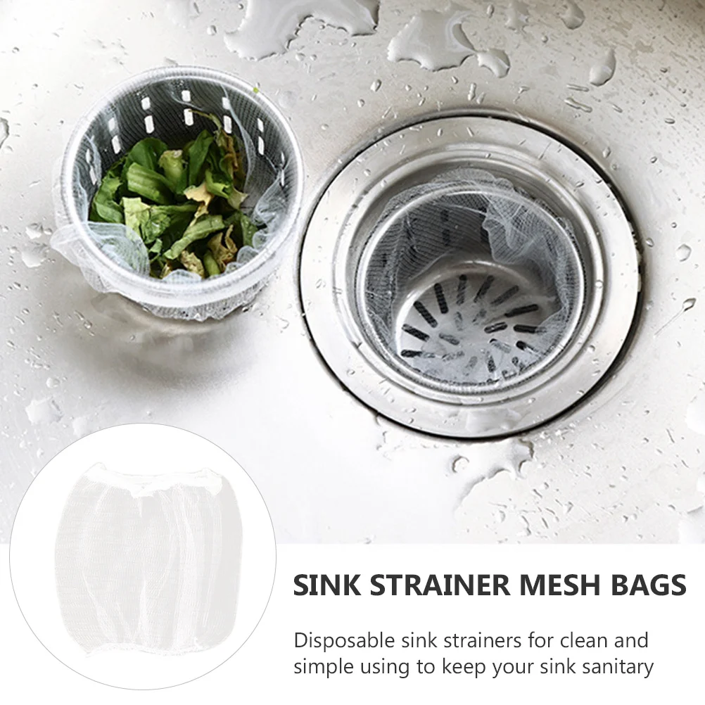 

200 шт. одноразовые сетчатые мешки для раковины, фильтрующая сетка для кухонной мойки, эластичная мелкая сетка, дренажный фильтр, дренажные фильтры, сетки