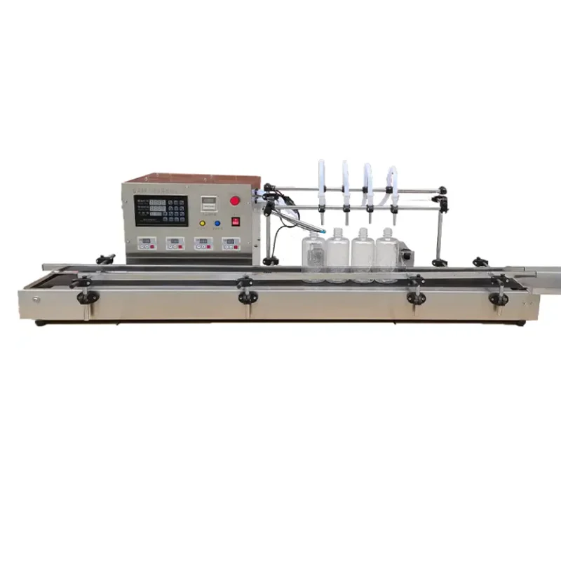 

4 Nozzles Electric Desktop Automatic Liquid Filling Machine 220V 10-500ml Syrup Perfume Fine Oil Oral Jam Bottle Filler Line