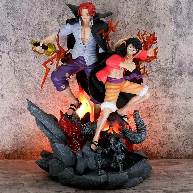 50cm One Piece Luffy Shanks Anime Figure Model Doll Toys Statue Figurine Collection Action Figures Desktop Ornament For Kid Gift