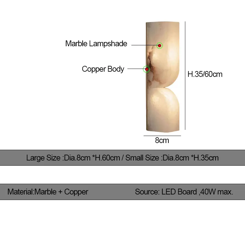 New Chinese Marble Wall Lights 110V- 220V LED Wall Lamps For Living Room And Bedroom Indoor Lighting Fixtures