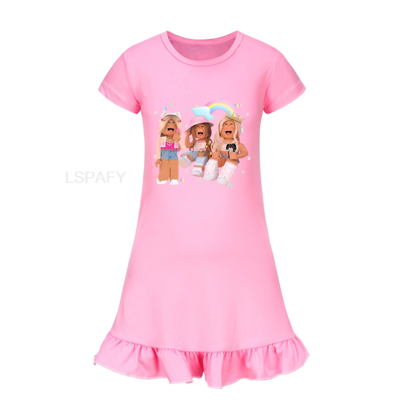 Moda bambini abbigliamento estate ragazze abiti pigiama bambino cotone principessa camicia da notte ragazza pigiameria bambini ROBLOX camicia da