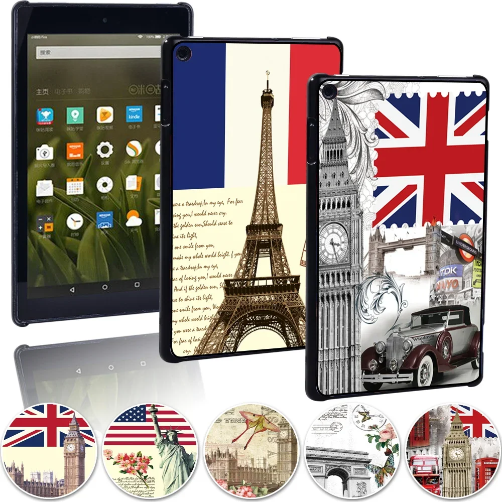 

Tablet Case for Fire HD 10 Plus/5th/7th/9th/11th/6th/7th/8th/10th/Fire 7 Print Anti-fall Hard Shell Back Case Fire HD 8 Plus