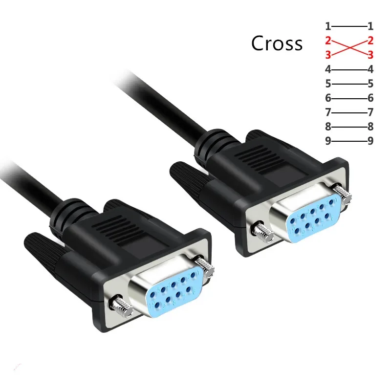 Кабель для модема DB9 с разъемом мама/Папа RS232, соединение крест/прямой, 9-контактный кабель для передачи данных, конвертер, Удлинительный шнур