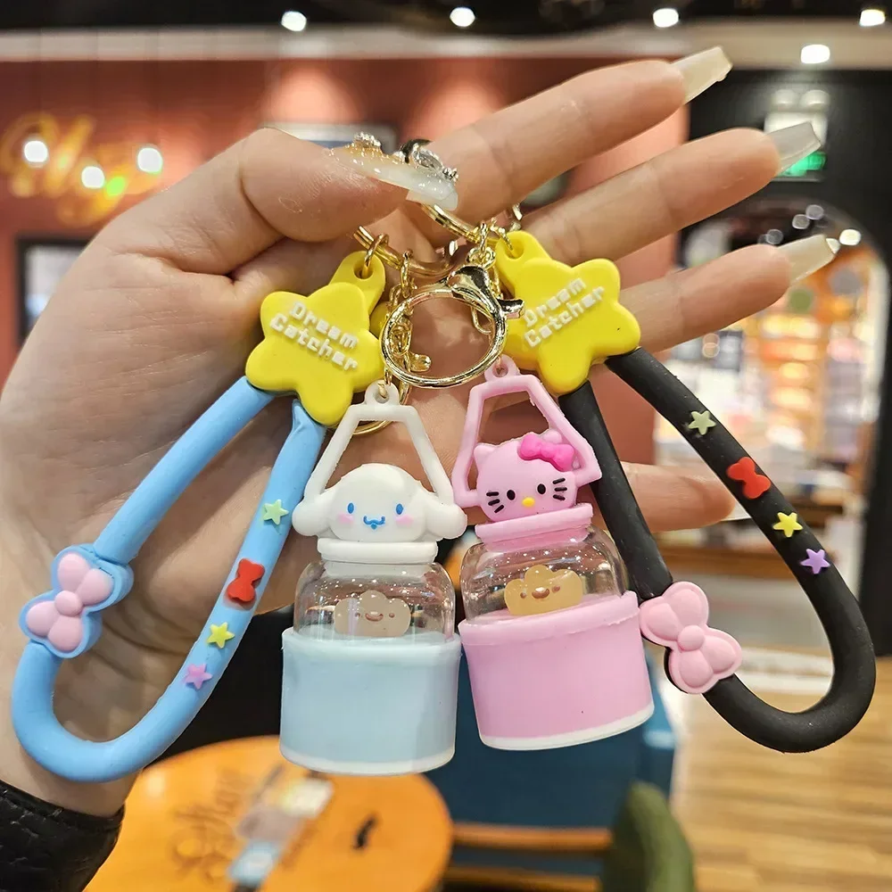 Sanrio Anime Camping Lamp Keychain Hello Kitty Outdoor Night Light Pendant School Bag Doll Key Chain Pendant Car Couple Pendant