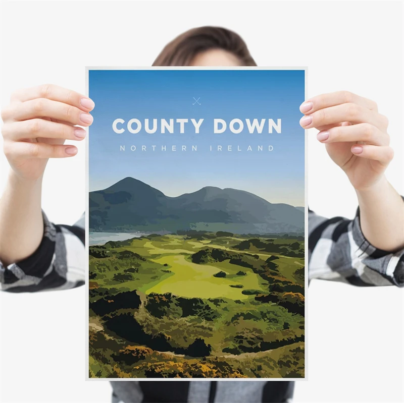 Golf Links Poster Aesthetic Nordic Minimalist Travel Landscape New York Golf Course Canvas Print Wall Art Home Decor Room Gift