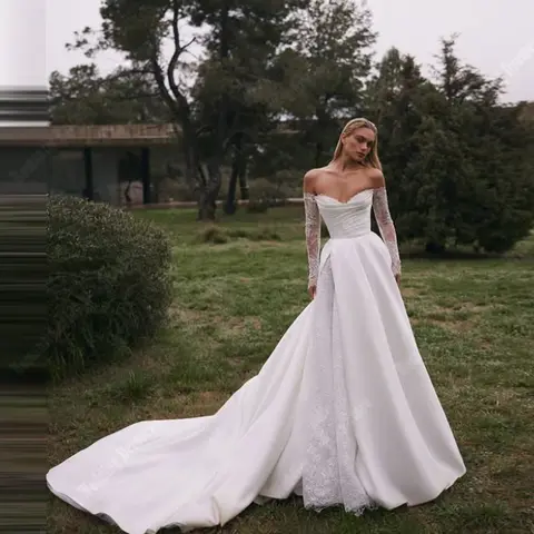 2026 Älskling A-linjeformad Kvinnor Bröllopsklänningar Vintage Spets Prinsessa Brudklänningar Förlovningsbankett Vestidos De Novia Anpassade 10 best sales importerade bröllopsklänningar - №9