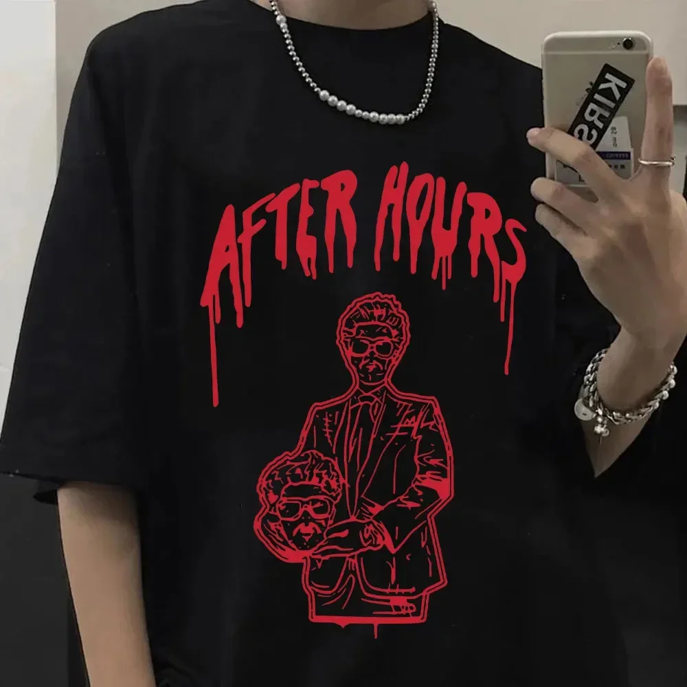 Modowa raperka w tygodniu po godzinach letnia koszulka Harajuku mężczyzn Unisex czarne koszulki bawełniana koszulka z krótkim rękawem Streetwear