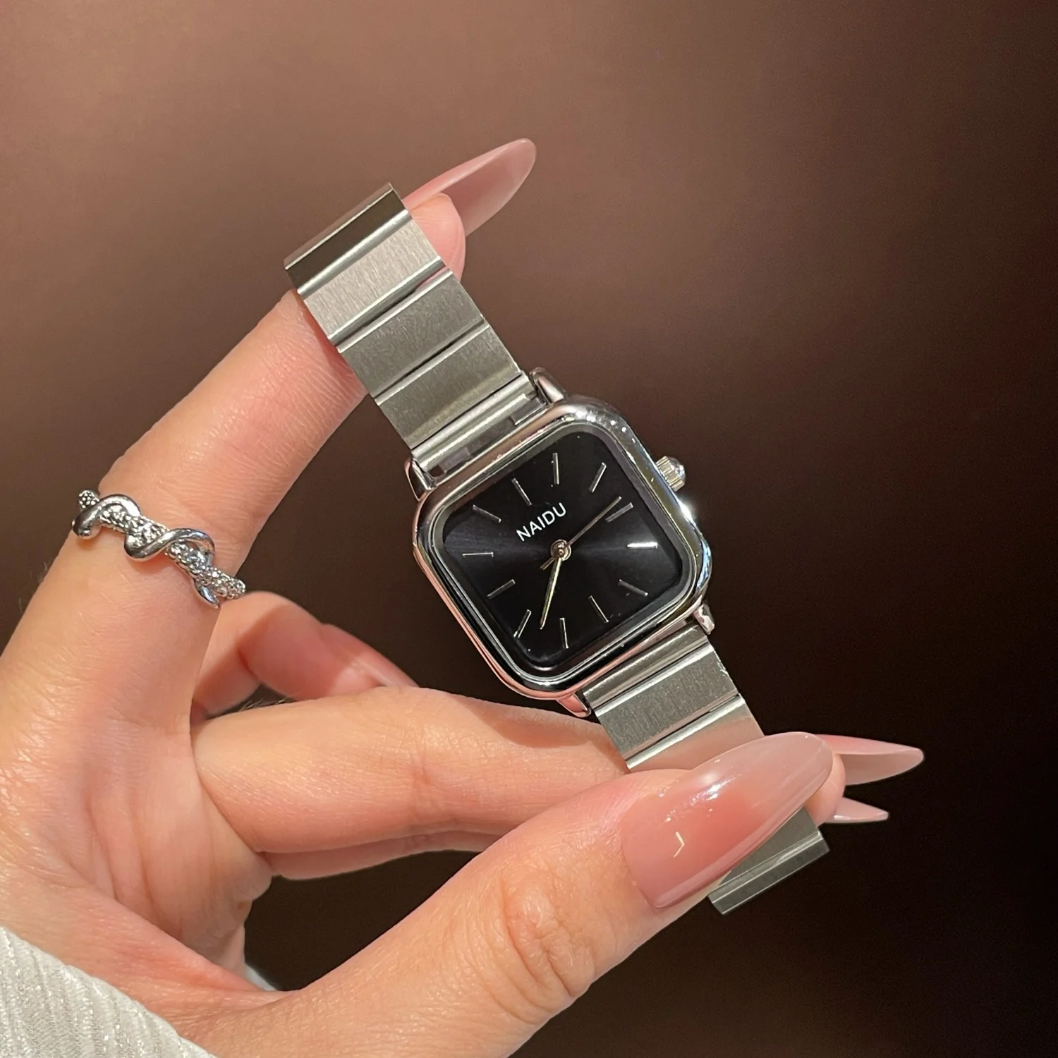 Silver Ladies Watches Simple Women Watch Female Student Bamboo Knot Steel Strap Quartz Wristwatch Montre Femme Gifts Clock