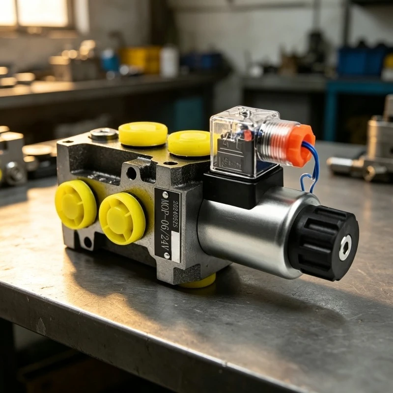 2-Position 6-Port Solenoid Hydraulic Directional Control Valve for Log Grabber Excavator Winch Multi-Return