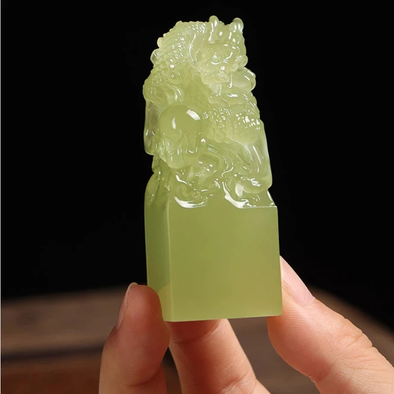 Resin Carving Square Customized Name Stamps Traditional Chinese Style Calligraphy Painting Private Stamps Sellos Art Supplies