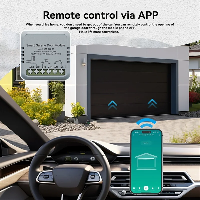 

【B89E】Tuya Zigbee Garage Door Controller Module Opener Smart Life APP Remote Control Works For Alexa Google
