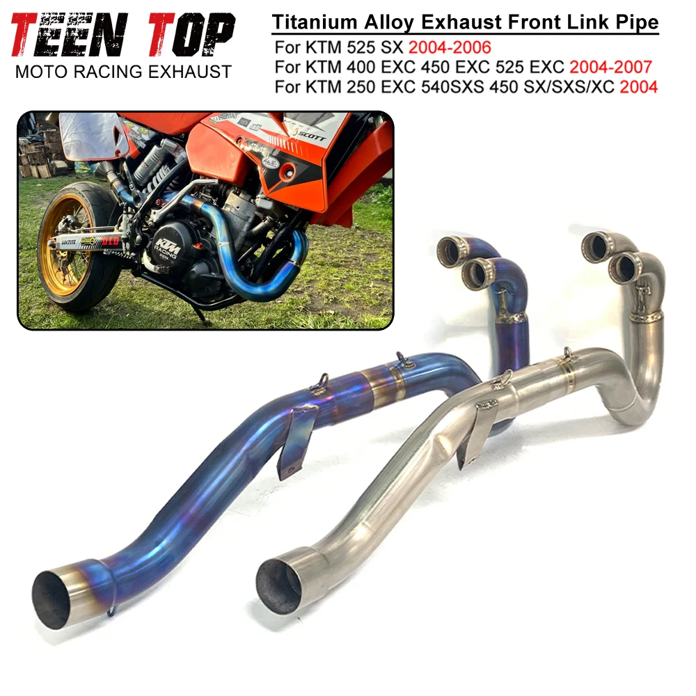 

Offroad Bike Exhaust Elbow Front Pipe For KTM 450/400/525 EXC Exhaust Pipe 50mm Titanium Alloy Connect Tube 525 SX 2004-2006