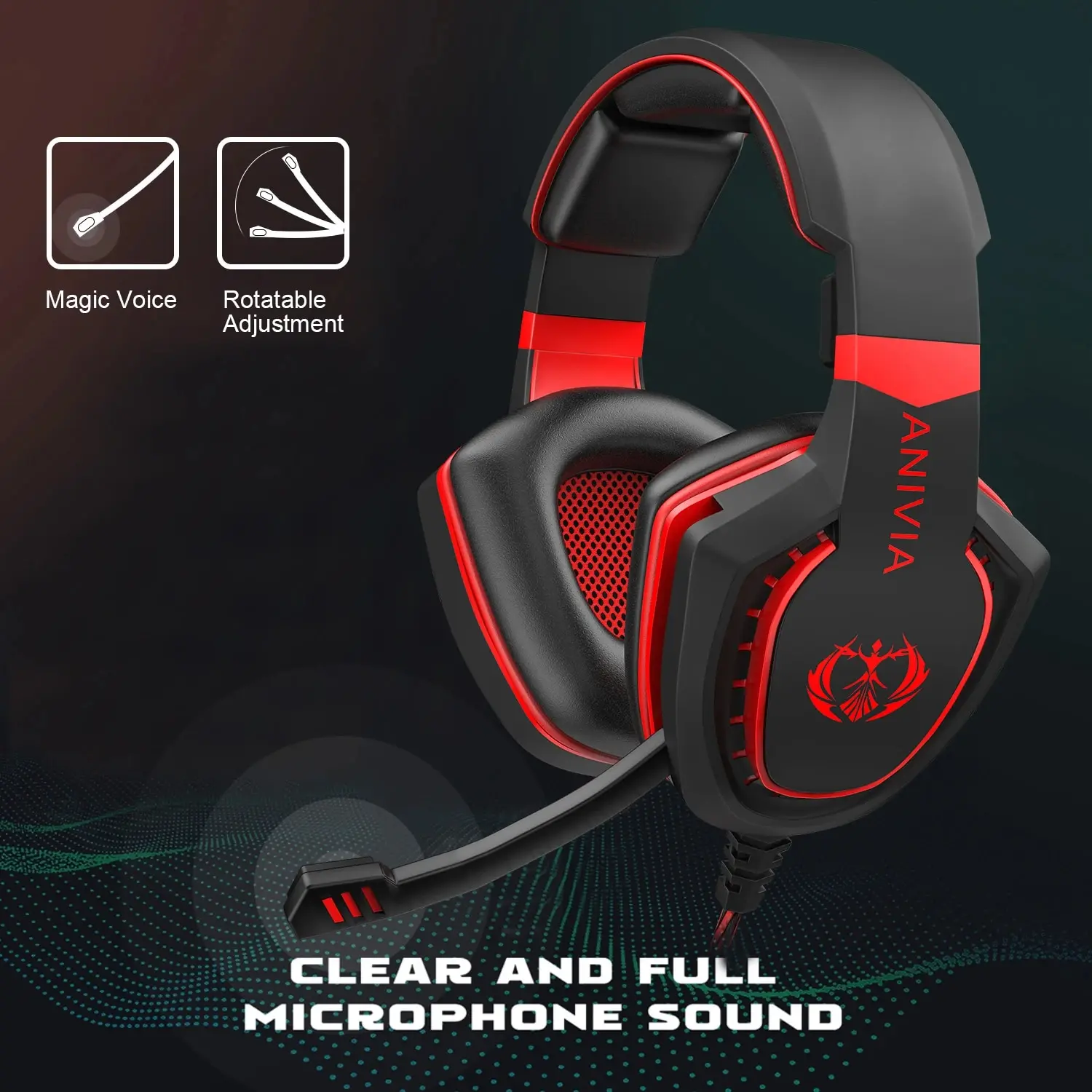 Ruído com fio isolando auscultadores overear com microfone, Gaming Headset, controle de volume, Bass Surround, PC, PS4, PS5, XBOX